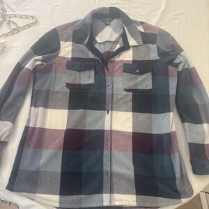 Eddie Bauer Women's  Fleece Jacket Multi Color Blue Green Purple T2XL